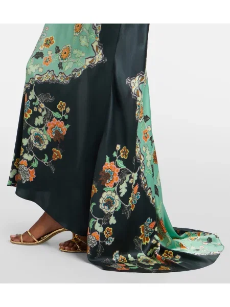 Rochie Roberto Cavalli din satin cu model floral
