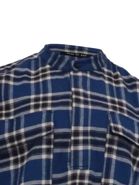 Vestă Fear Of God în carouri de flanelă albastru