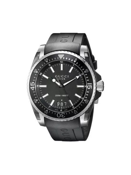 Lniany zegarek Gucci Dive szary