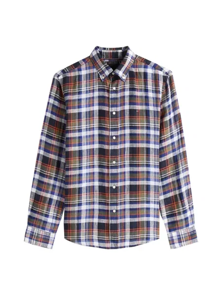Lniana koszula Tommy Hilfiger w kratę