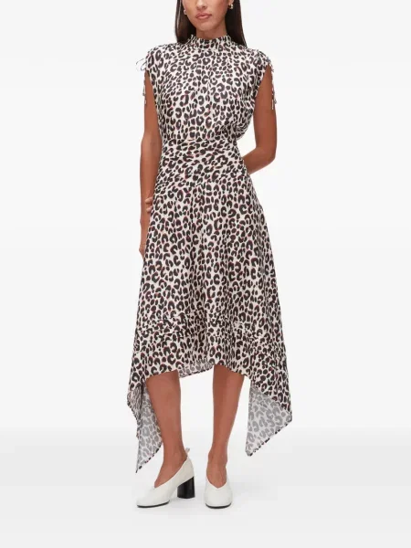 Rochie 3.1 Phillip Lim de mătase cu imagine cu model leopard