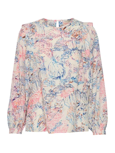 InWear Bluză Damara turcoaz / portocaliu mandarină / roz deschis alb