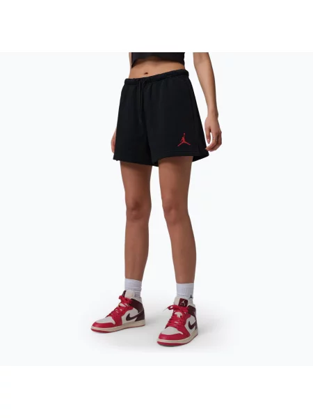 Pantaloni scurți pentru femei Jordan Fleece black/gym red negru