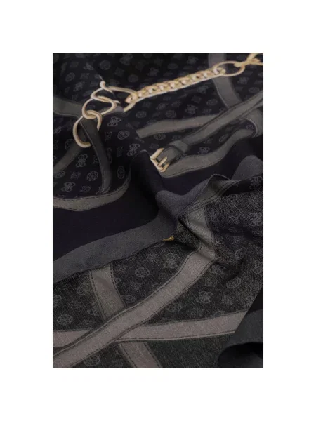 Šál Guess s potlačou čierna