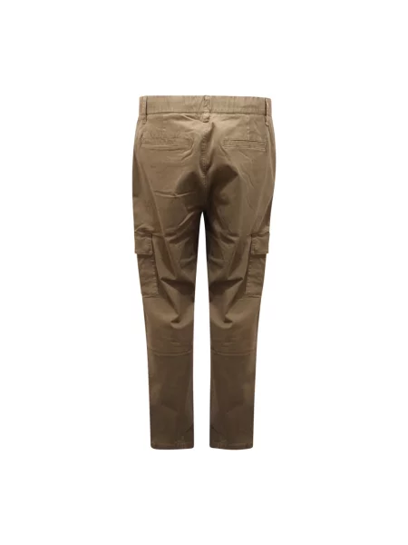 Lniane spodnie cargo Sun68 zielone