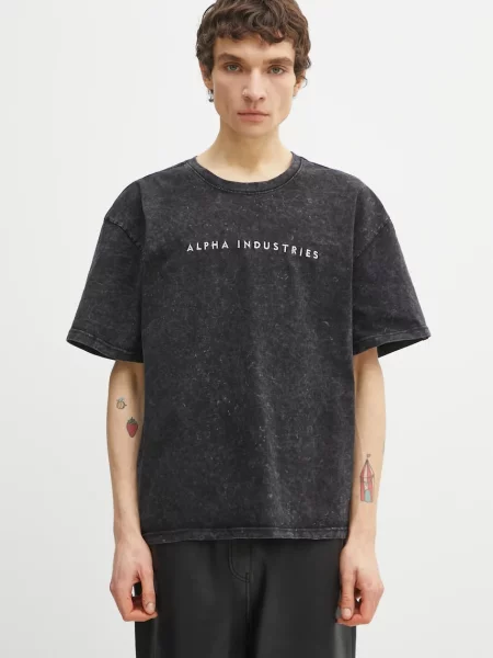 Alpha Industries tricou din Acid Logo negru