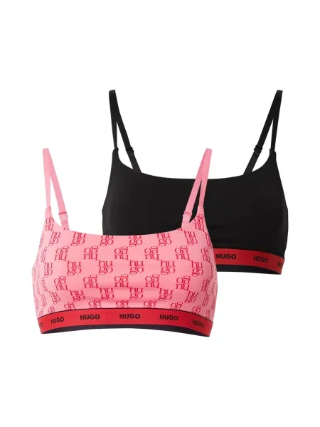 HUGO Nedrček svetlo roza / živo rdeča črna