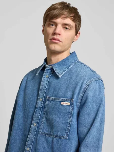 Koszula Calvin Klein Jeans Regular Denim Shirt Denim Light S niebieska