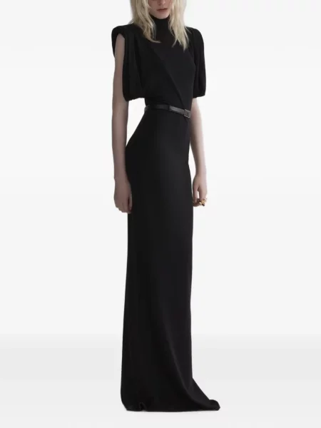 Rochie Mugler fără mâneci drapată negru