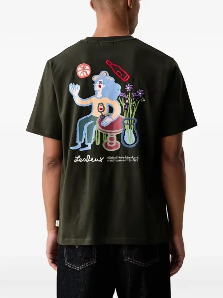 Tricou Les Deux cu imagine verde