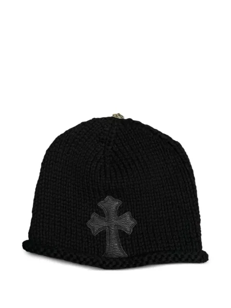 Πλεκτή beanie Chrome Hearts με μοτίβο καρδιά μαύρο