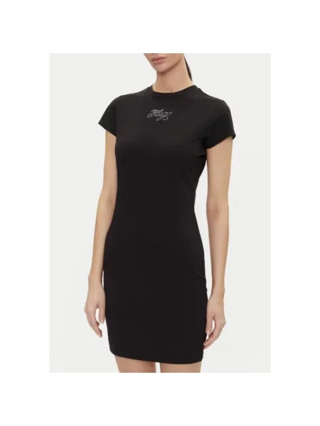 Hugo Blue sukienka mini dopasowana czarny