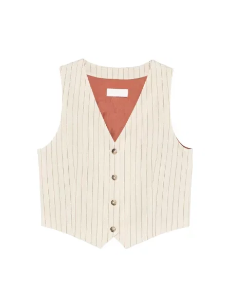 Prążkowany kamizelka Circolo 1901 beżowa