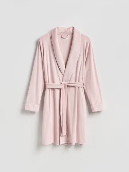 Reserved Halat moale cu cordon roz-pastel roz