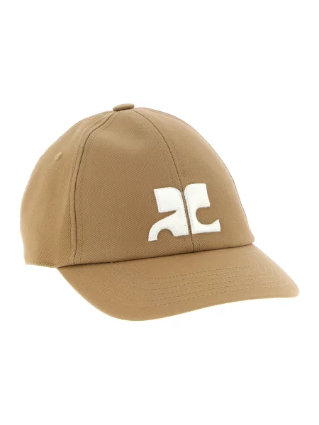 Czapka z daszkiem Courreges z logo beżowa