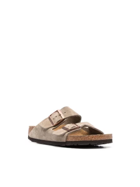 Klapki Birkenstock skórzane szare