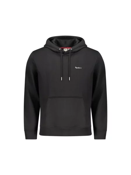 Bluza z kapturem Pepe Jeans z długim rękawem czarna