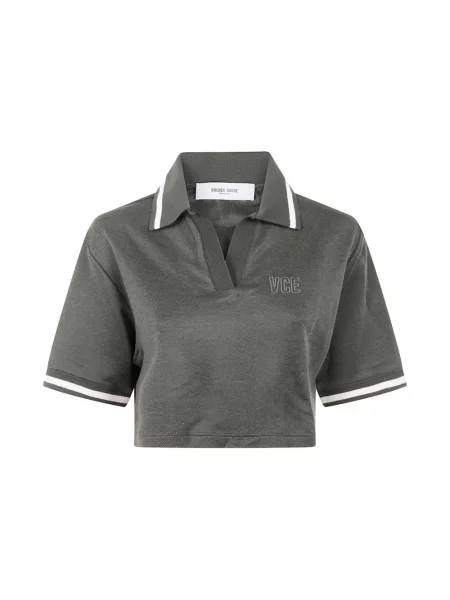 Koszulka polo Golden Goose z kołnierzem zielona