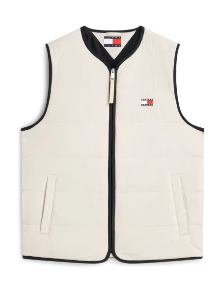 Tommy Jeans Vesta HERITAGE béžová bílá