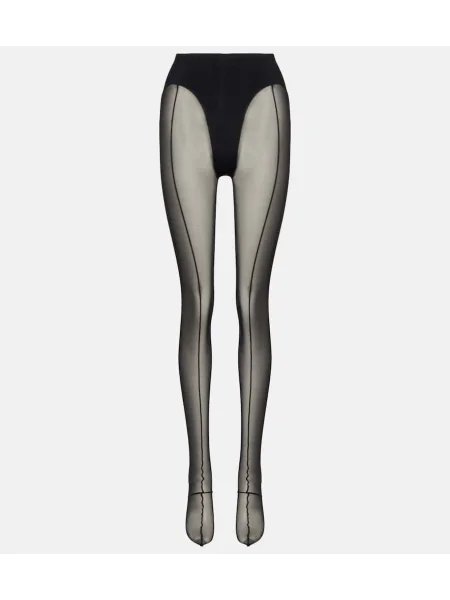 Dresuri Mugler transparente din tul negru