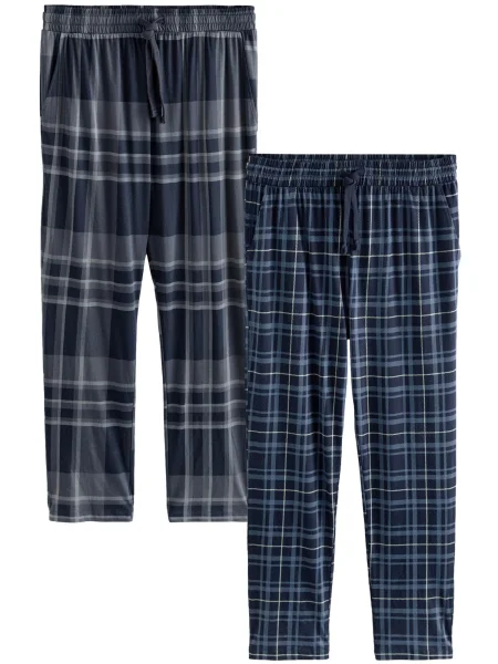 Next Pantaloni de pijama / albastru / gri bej