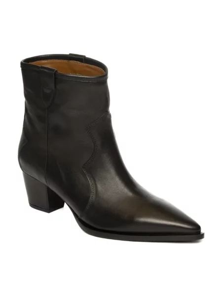 Buty do kostki Albano skórzane czarne