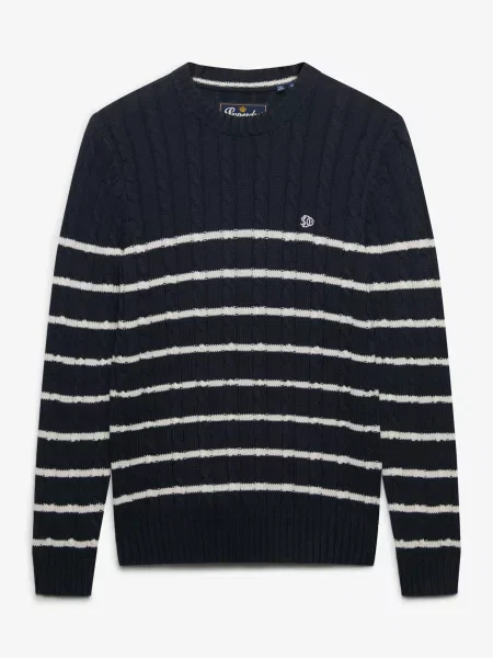 Superdry & Co Svetr Studios marine modrá bílá
