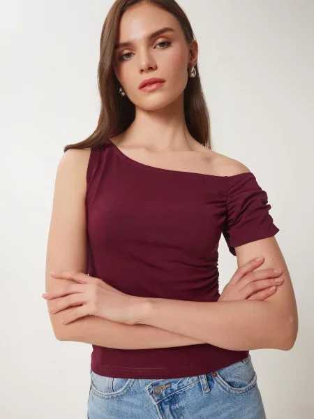 Happiness İstanbul Tričko červeň burgundská