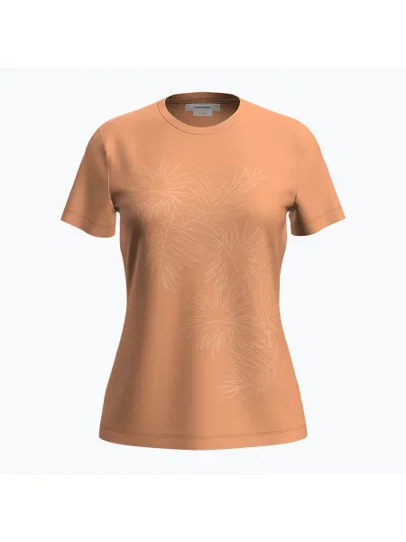 Дамска тениска за трекинг Icebreaker Merino Tech Lite Winter Floral feldspar оранжево