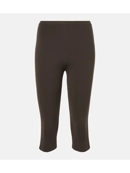 Pantaloni Toteme din jerseu maro