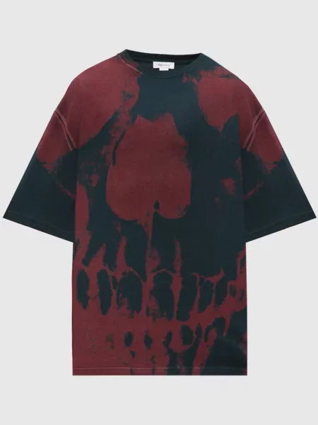 Футболка в принт Alexander Mcqueen синя