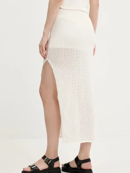 Sukně Abercrombie & Fitch midi béžová