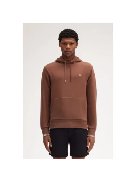 Bluza z kapturem Fred Perry z kapturem brązowa