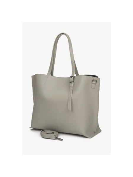 Сумка-тоут шкіряна Estro бежева