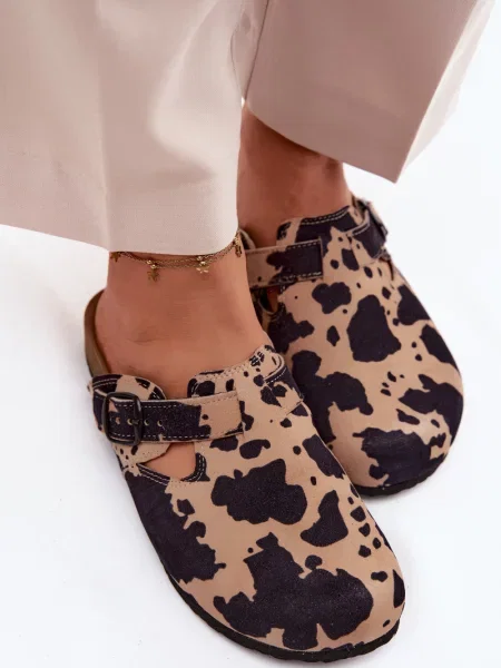 Papuci tip mules Zazoo din piele