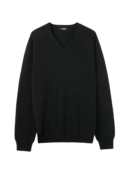 GOBI Cashmere Pulover Men's Essential Cashmere V-Neck Sweater' negru