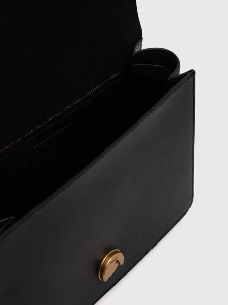 Pinko чанта crossbody дамска от кожа черно