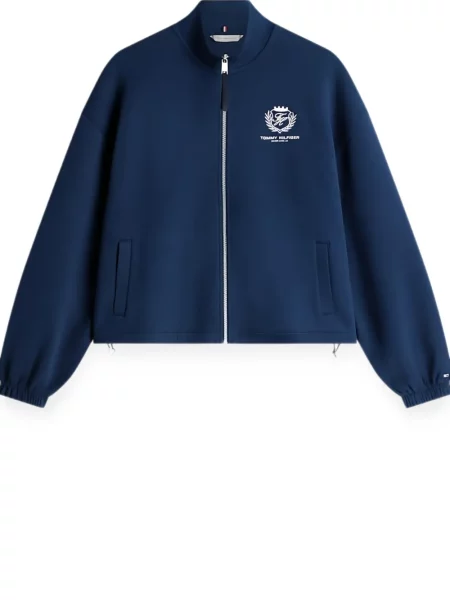 Hanorac cu fermoar Tommy Hilfiger albastru
