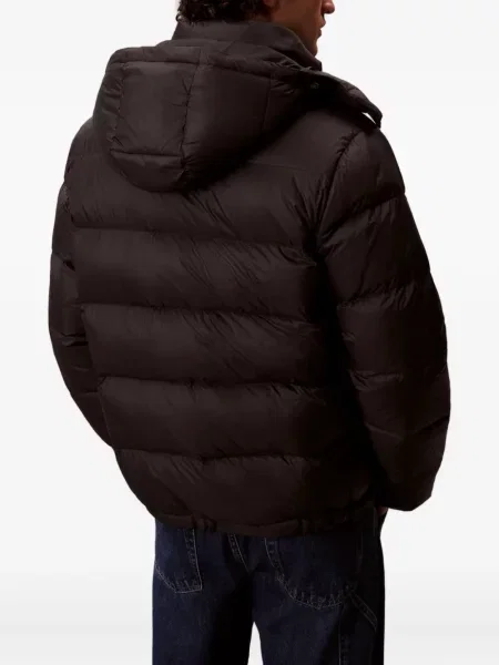 Geacă de blugi Calvin Klein Jeans cu glugă negru