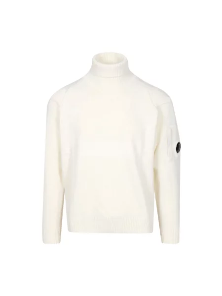 Sweter z golfem C.p. Company wełniany biały