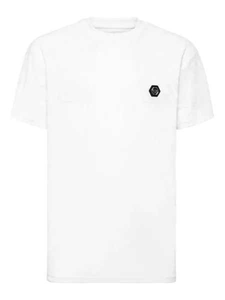 Tricou Philipp Plein din jacard alb
