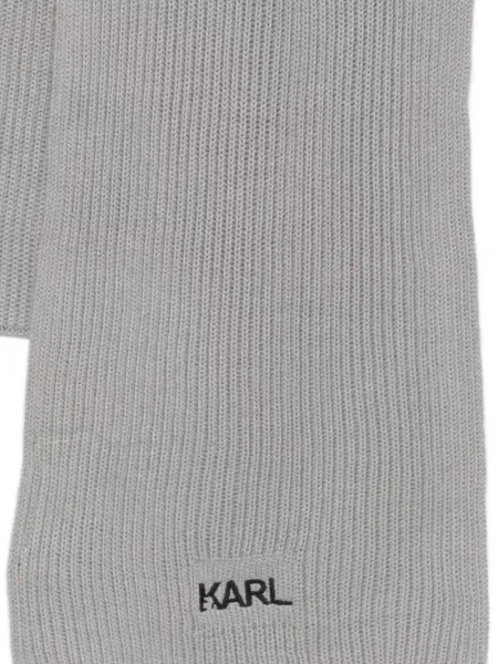 Fular Karl Lagerfeld cu broderie gri