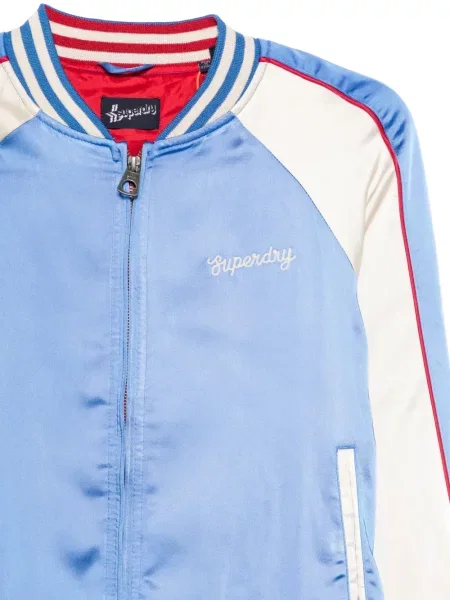 Geacă bomber Superdry cu dungi albastru