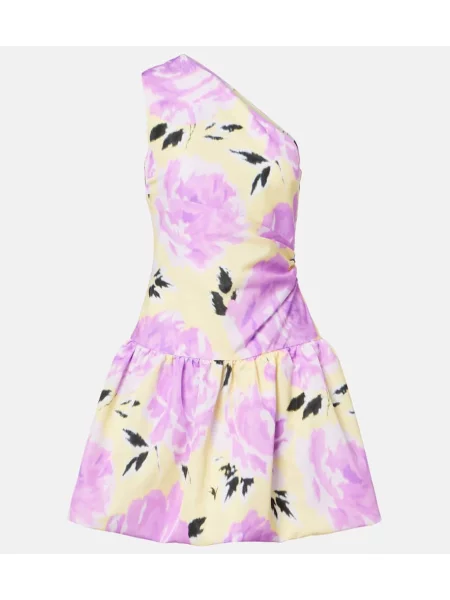 Rochie Patou cu model floral cu un umăr gol