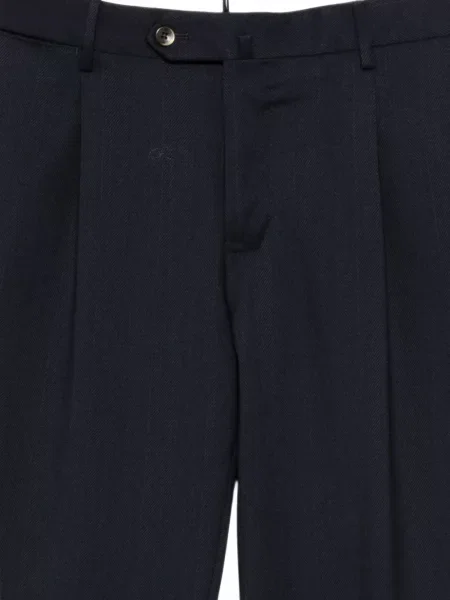 Pantaloni Pt Torino cu model herringbone albastru