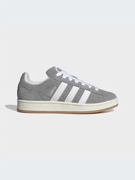 Кожаные кеды Adidas серые