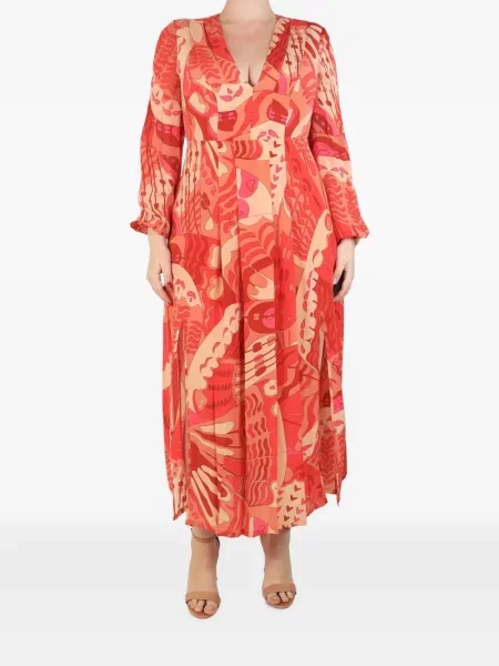 Rochie maxi Rixo cu decolteu în V portocaliu