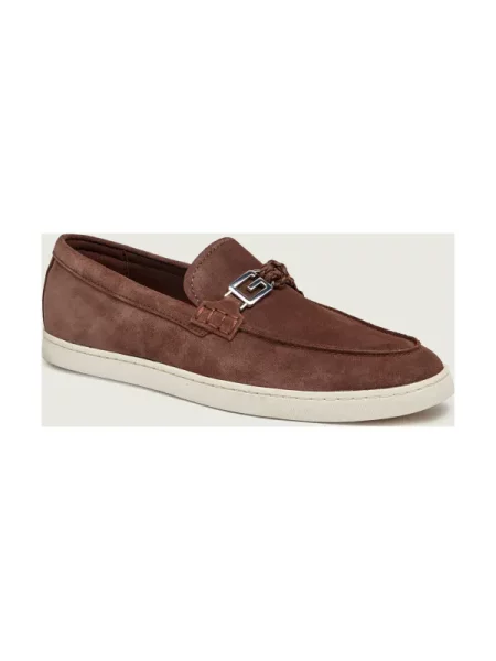 Guess Pantofi loafer HEAWS | piele întoarsă maro