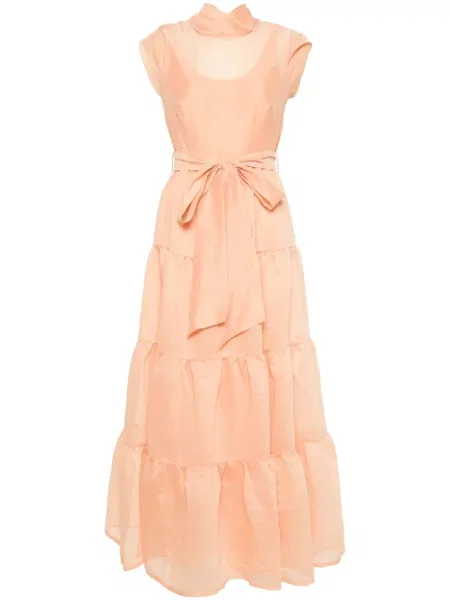 Maksi sukienka maxi Baruni garniturowa pomarańczowa