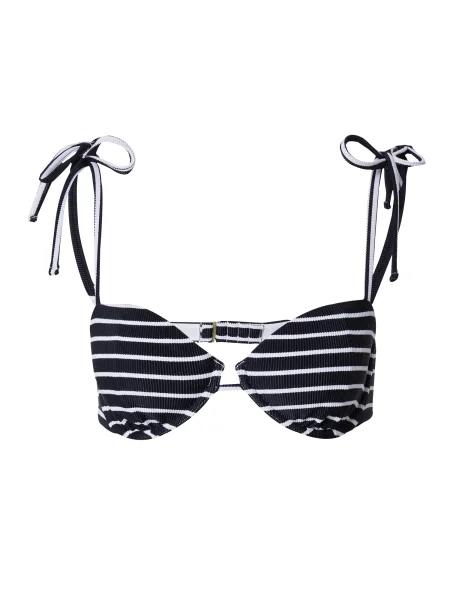 Abercrombie & Fitch Bikini felső fekete / piszkosfehér